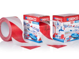 NASTRO SEGNALETICO HDPE BIANCO/ROSSO H.MM.70 X 200MT.IN BOX CHIUSO NAVASIGNHD