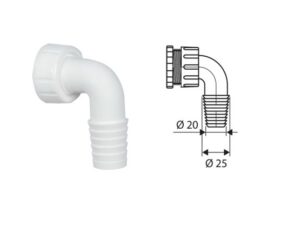 KIT CURVA DI RICAMBIO PER SIFONE INCASSO LAVATRICE S16226