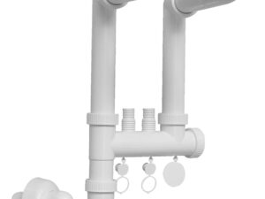 SIFONE PER LAVELLO 2 VIE SALVASPAZIO CON DOPPIO SCARICO LAVATRICE ART.1030 S16107