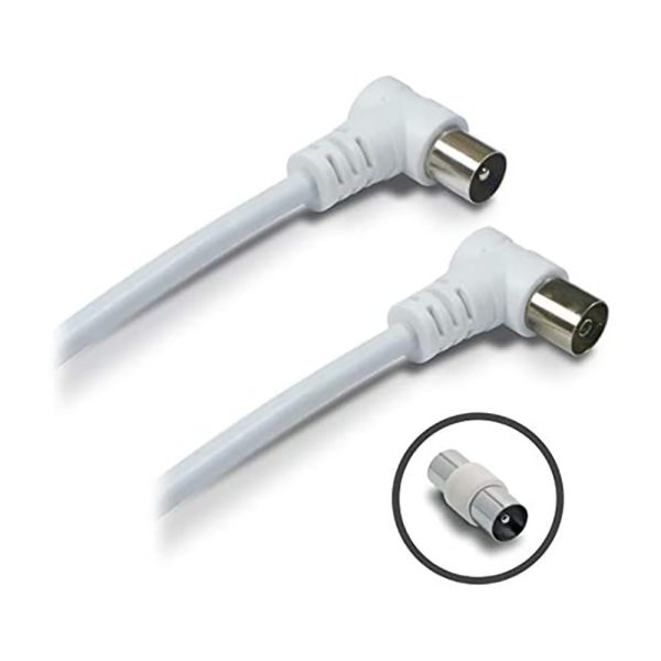 CAVETTO TV 1.5MT. M/F BIANCO C/ADATTATORE PIPA/PIPA