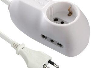 Multipresa 3 posti 1 schuko + 2 bivalenti 10/16A - cavo 1 m