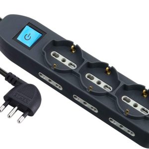 MULTIPRESA 3P UNIVERSALI+ 6 PRESE BIVALENTI NERA C/INTERRUTTORE