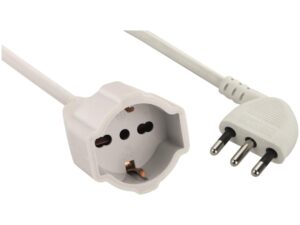 PROLUNGA LINEARE BIANCA MT.3 CAVO 3X1.5 SPINA PIATTA PRESA SCHUKO 46106