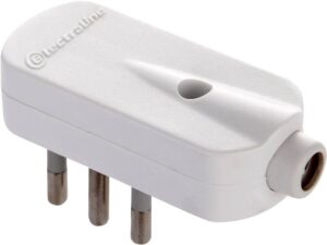 Electraline 71909 Spina Piatta, 16 A 230V, Bianco Opaco