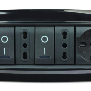 ELETTROCANALI PLACCA LIFE 7 POSTI NERA ECL2987N