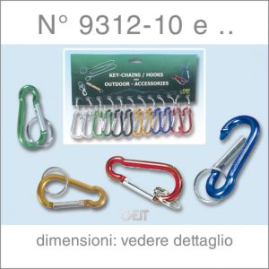 GEIT PORTACHIAVI MOSCHET SHAPE G SIMPLE IN ALLUMINIO SU CARTELLA PZ.12
