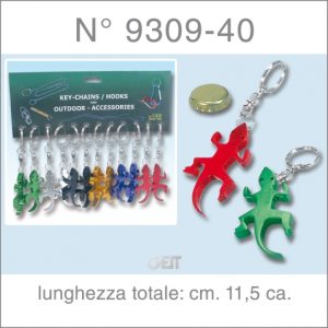 GEIT PORTACHIAVI LIZARD IN ALLUMINIO APRIBOTTIGLIE SU CARTELLA PZ.12