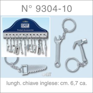 GEIT PORTACHIAVI METAL MINI TOOL FORME ASSORTITE SU CARTELLA PZ.12 9304-10