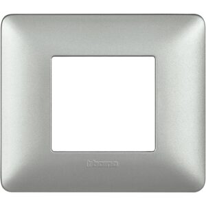 TICINO MATIX PLACCA 2 POSTI SILVER