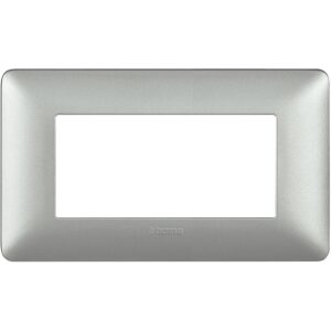 TICINO MATIX PLACCA 4 POSTI SILVER