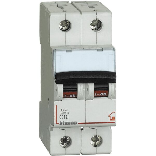 TICINO BTDIN-RS-MAGNETOTERMICO C10 2P 2 MODULI 4500A