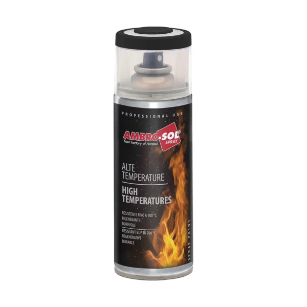 AMBROSOL SMALTO ACRILICO ALTA TEMPERATURA NERO OPACO 400ML. V400TEMP.1