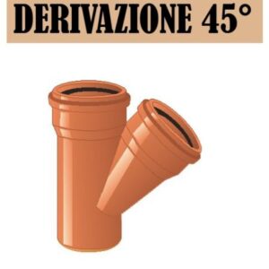 PVC ARANCIO BRAGA D.100 45° CON OR D20580