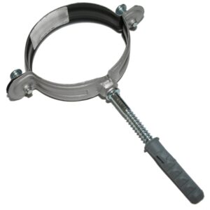 COLLARE PER TUBI TUBO PVC PLUVIALE ZINCATO DIAM.100 CON TASSELLO E ASTA K10136