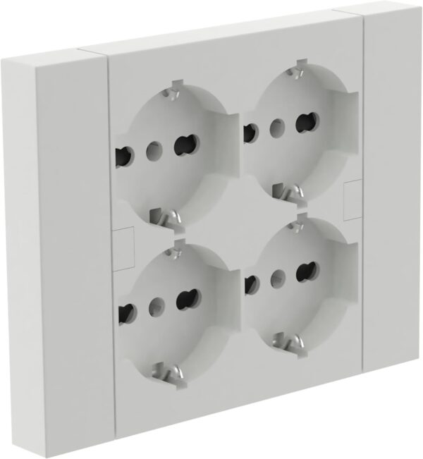 MULTIPRESA DA INCASSO QUADRA, CON 4 PRESE P40 BIANCA
