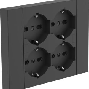 MULTIPRESA DA INCASSO QUADRA, CON 4 PRESE P40 NERA
