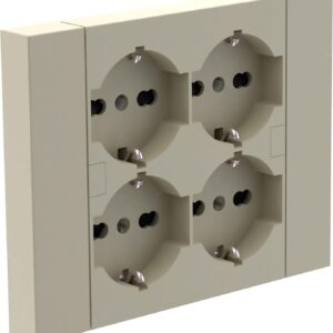 MULTIPRESA DA INCASSO QUADRA, CON 4 PRESE P40 SABBIA