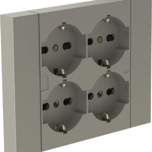MULTIPRESA DA INCASSO QUADRA, CON 4 PRESE P40 TITANIO