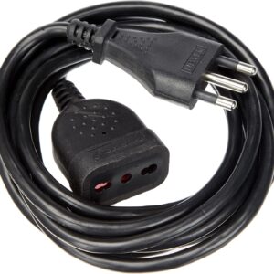 Electraline 46121 Prolunga 3 mt Spina e Presa bivalente 10/16A Nero-Sezione Cavo 3G1 mm