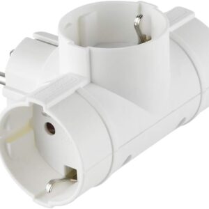 Electraline 55040 Adattatore 3 prese Spina tedesca Multipresa 3 posti schuko Bianco