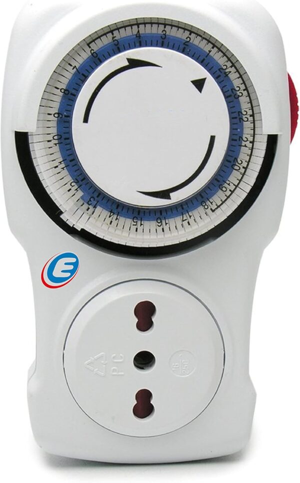 Electraline 58103 Programmatore Timer Giornaliero, 16 A, Blu/Bianco