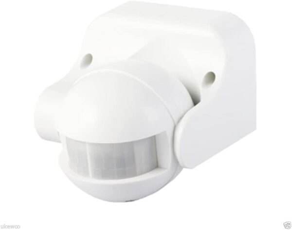Electraline 58412 Sensore di Presenza di Movimento, Interruttore Crepuscolare e Timer IP44, Bianco 58412