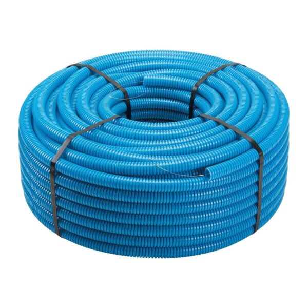TUBO CORRUGATO C/TIRAFILO D.25 BLU MT.25 60839