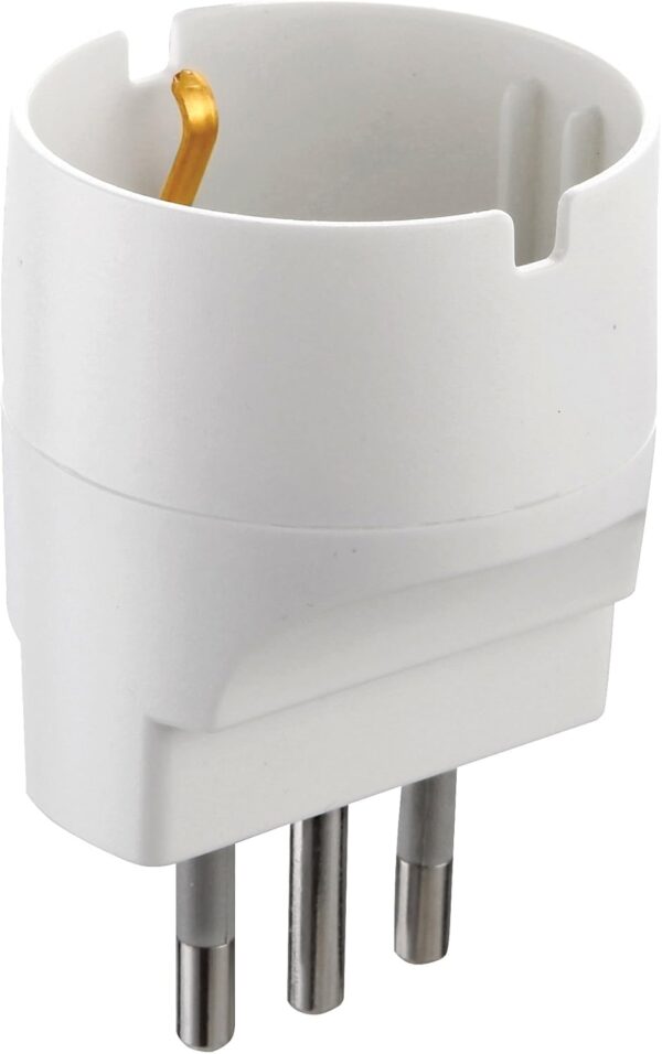 Electraline 71916 Adattatore Presa Tedesca Schuko Spina Italiana piccola 10A Bianco