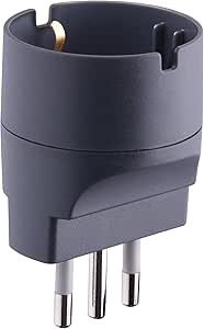 Electraline 71918 Adattatore Schuko Spina 10A 230V Nero Opaco