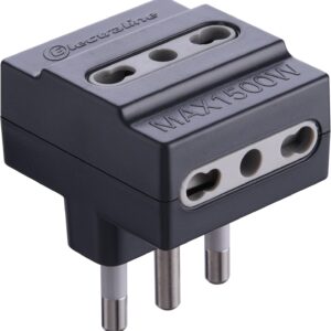 Electraline 71926 Adattatore Multipresa Triplo Spina 16A 230V Presa 10/16A 230V Grigio Opaco