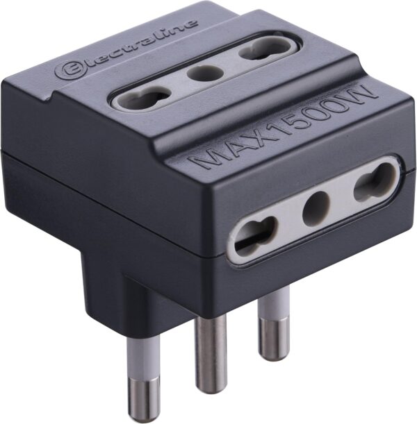 Electraline 71926 Adattatore Multipresa Triplo Spina 16A 230V Presa 10/16A 230V Grigio Opaco