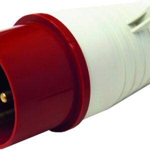 Electraline 80808 Spina Maschio Industriale IEC 16A 3P+N+T 380V IP44 Rosso 80808