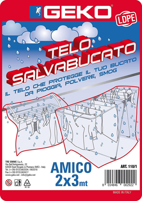 TELO COPRITUTTO LDPE SALVABUCATO PARAPIOGGIA E SMOG 2X3MT IN BUSTA XS CATELOX021