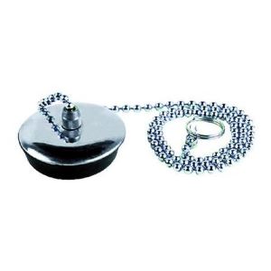 TAPPO PER LAVANDINO E BIDET IN GOMMA CON PLACCA INOX D.31 CON CATENA K16140