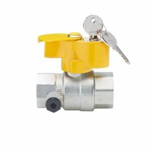 VALVOLA A SFERA GAS C/PRESA DI PRESSIONE E SERRATURA FF 3/4 FARFALLA N10312