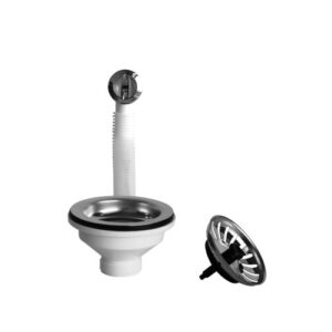 PILETTA PER LAVELLO CUCINA 3"1/2 CON TROPPO PIENO TONDO CON TAPPO SCATTINO X VTR S10127
